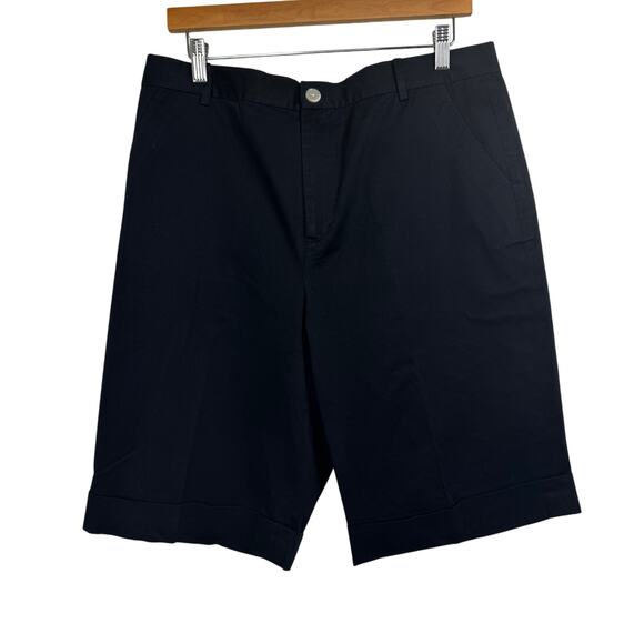 Lauren Ralph Lauren Active Black Bermuda Shorts Size 14 High Rise Flat Front - Picture 1 of 13